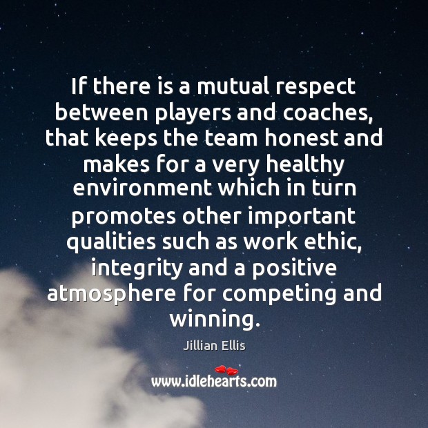 If there is a mutual respect between players and coaches, that keeps Environment Quotes Image