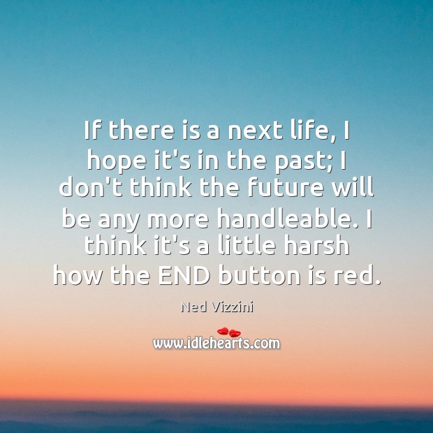 If there is a next life, I hope it’s in the past; Ned Vizzini Picture Quote