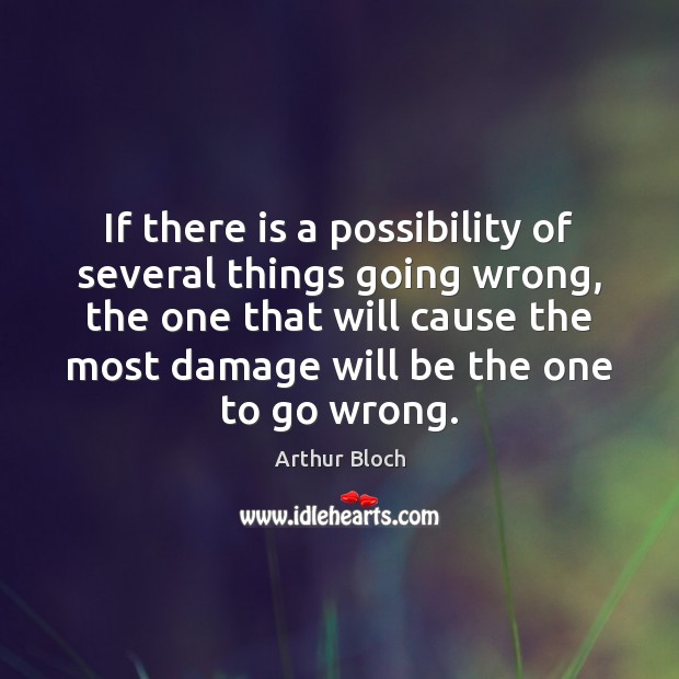 If there is a possibility of several things going wrong, the one Arthur Bloch Picture Quote