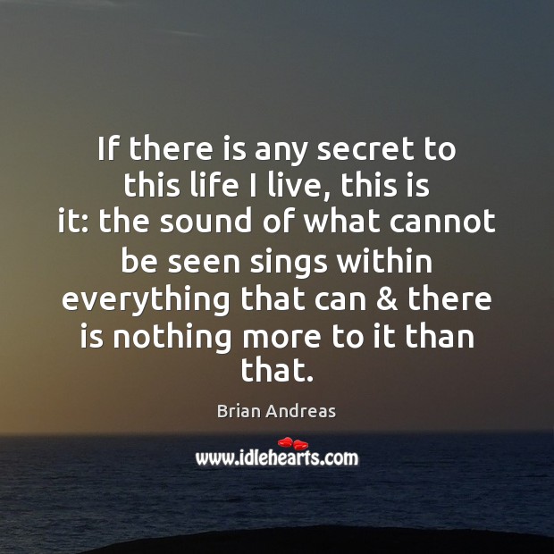 If there is any secret to this life I live, this is Brian Andreas Picture Quote