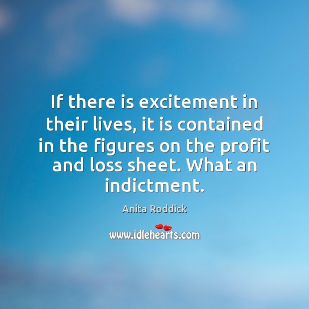 If there is excitement in their lives, it is contained in the Anita Roddick Picture Quote