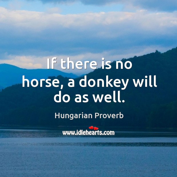 If there is no horse, a donkey will do as well. Image