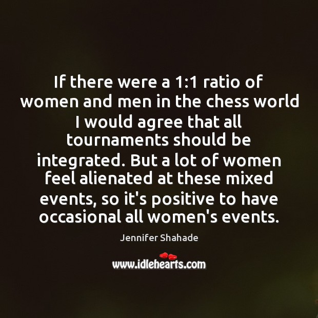 If there were a 1:1 ratio of women and men in the chess Image