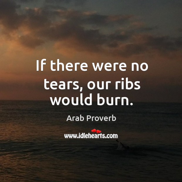 If there were no tears, our ribs would burn. Arab Proverbs Image