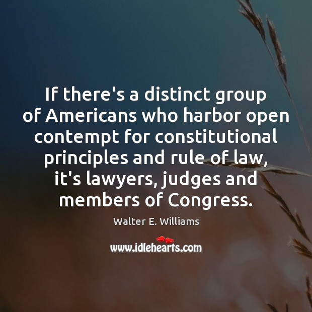 If there’s a distinct group of Americans who harbor open contempt for Walter E. Williams Picture Quote
