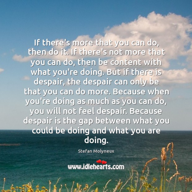 If there’s more that you can do, then do it. If there’s Stefan Molyneux Picture Quote