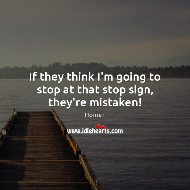 If they think I’m going to stop at that stop sign, they’re mistaken! Image