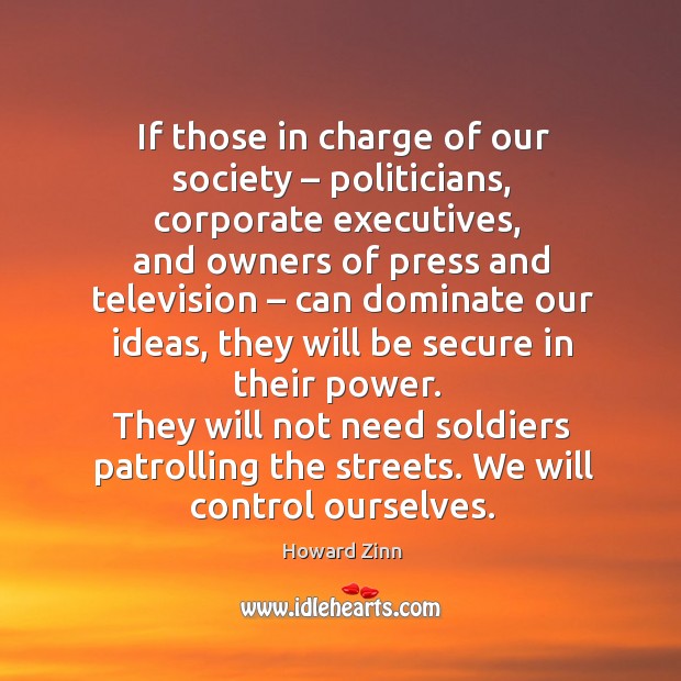 If those in charge of our society – politicians, corporate executives Image