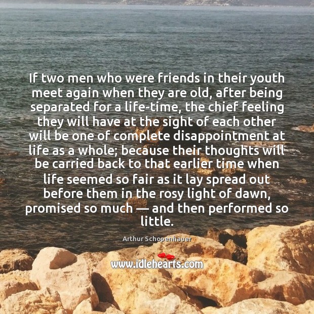 If two men who were friends in their youth meet again when Arthur Schopenhauer Picture Quote
