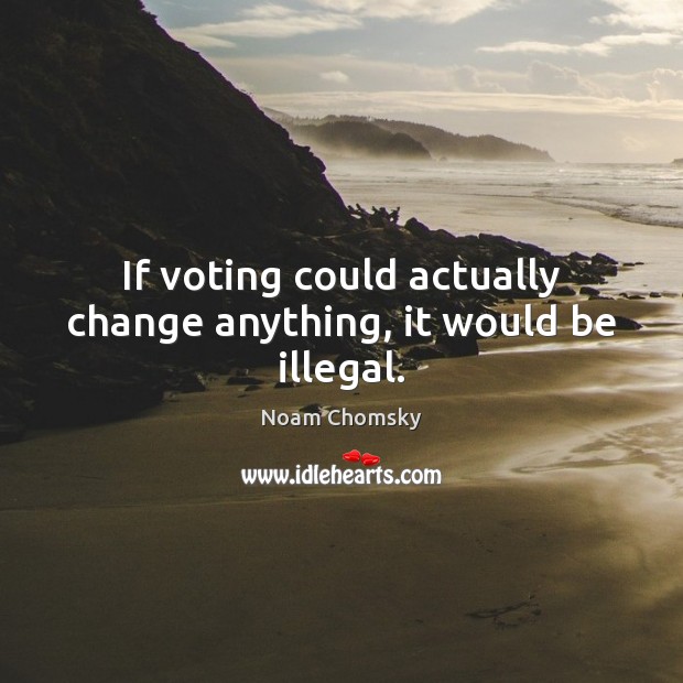 If voting could actually change anything, it would be illegal. Image
