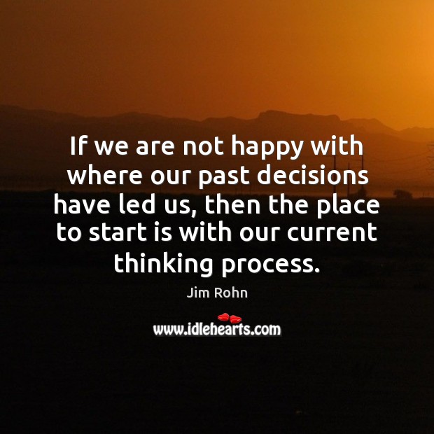 If we are not happy with where our past decisions have led Jim Rohn Picture Quote