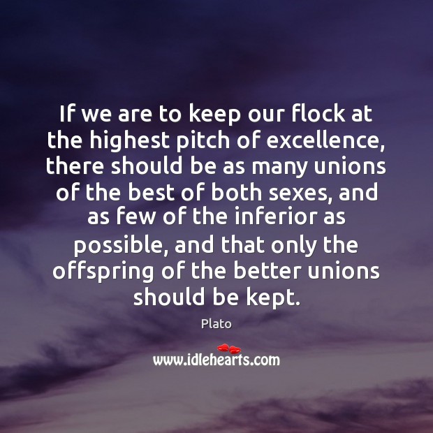If we are to keep our flock at the highest pitch of Plato Picture Quote