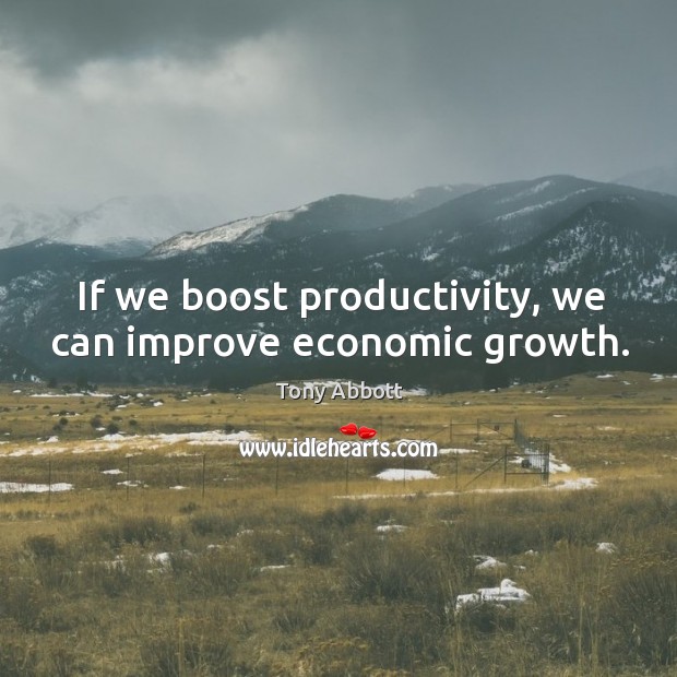 If we boost productivity, we can improve economic growth. Tony Abbott Picture Quote