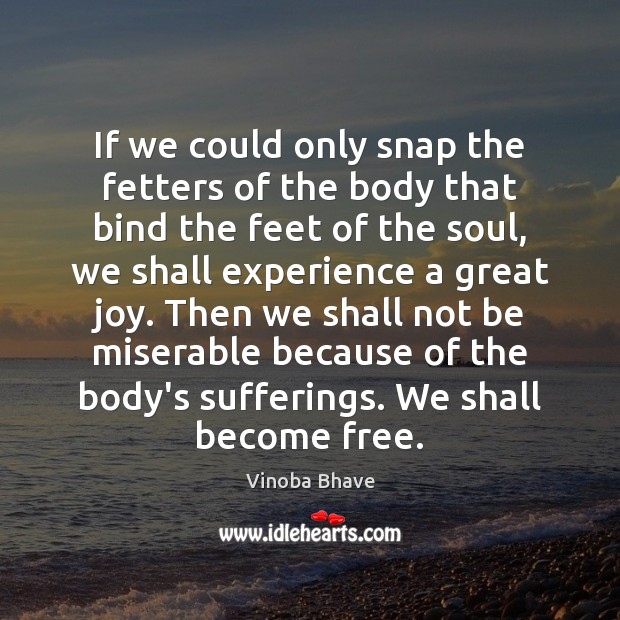 If we could only snap the fetters of the body that bind Vinoba Bhave Picture Quote