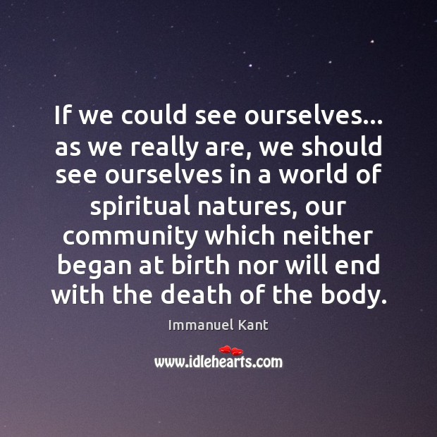 If we could see ourselves… as we really are, we should see Immanuel Kant Picture Quote