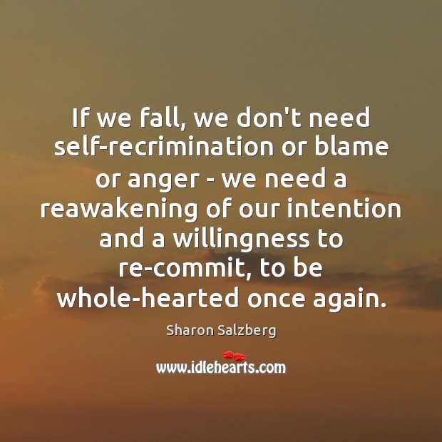 If we fall, we don’t need self-recrimination or blame or anger – Image