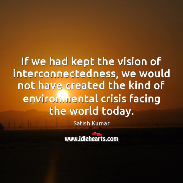 If we had kept the vision of interconnectedness, we would not have Image