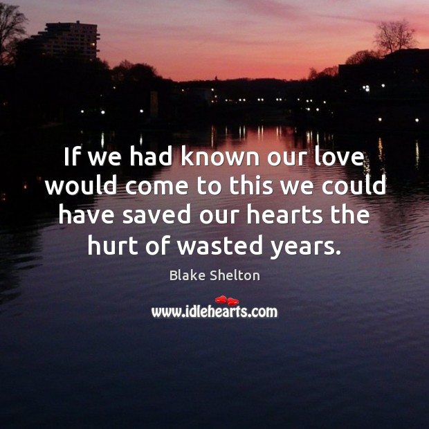 If we had known our love would come to this we could Blake Shelton Picture Quote