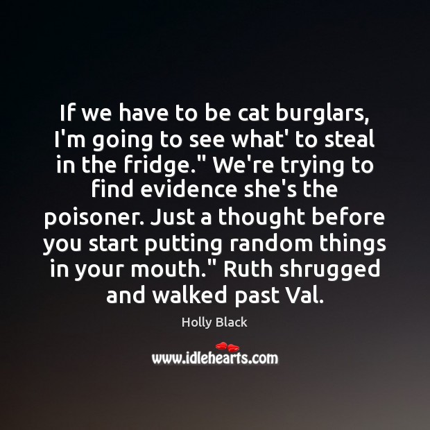 If we have to be cat burglars, I’m going to see what’ Holly Black Picture Quote
