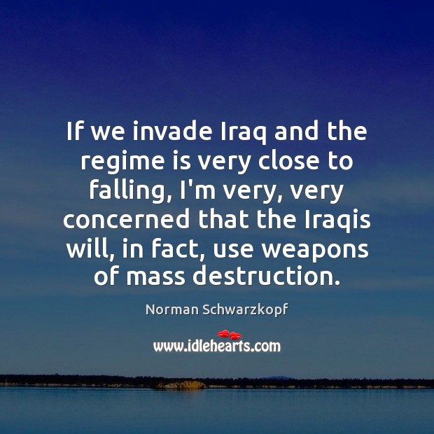 If we invade Iraq and the regime is very close to falling, Image