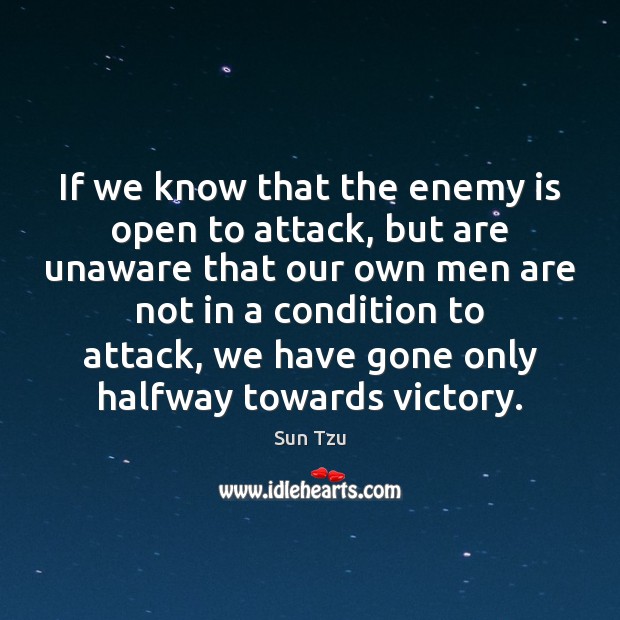 If we know that the enemy is open to attack, but are Sun Tzu Picture Quote