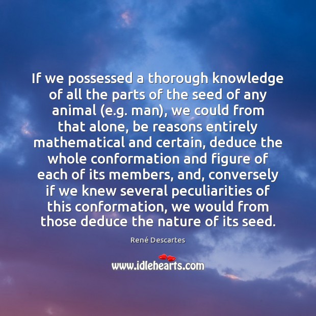 If we possessed a thorough knowledge of all the parts of the Image