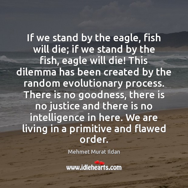 If we stand by the eagle, fish will die; if we stand Image
