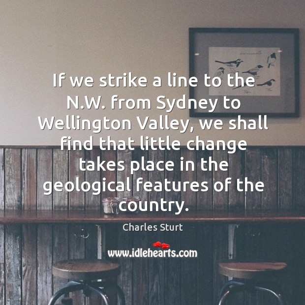 If we strike a line to the n.w. From sydney to wellington valley Charles Sturt Picture Quote