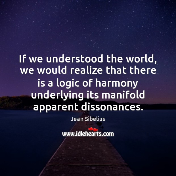 If we understood the world, we would realize that there is a Logic Quotes Image