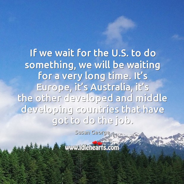 If we wait for the u.s. To do something, we will be waiting for a very long time. Susan George Picture Quote