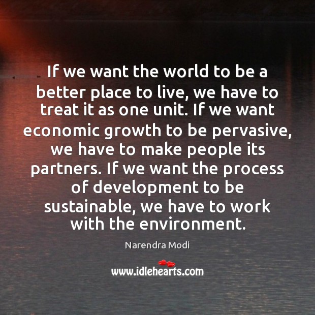 If we want the world to be a better place to live, Environment Quotes Image