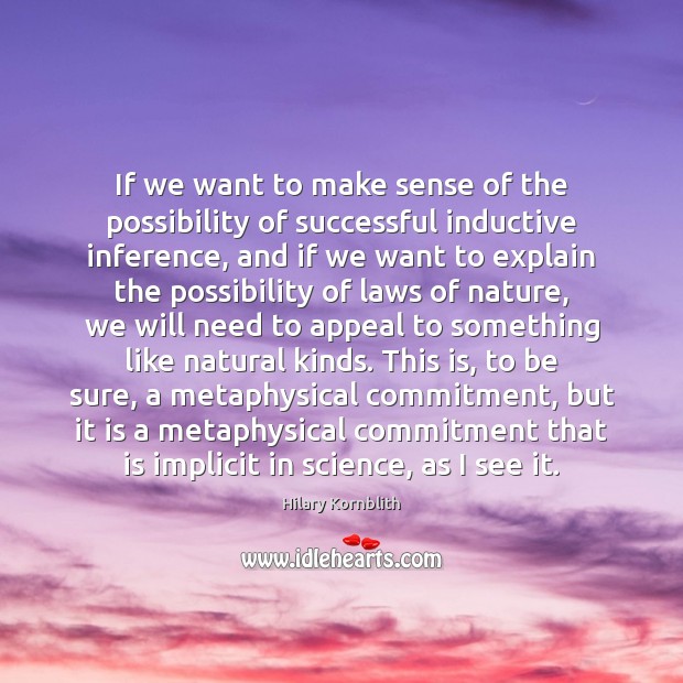 If we want to make sense of the possibility of successful inductive Image