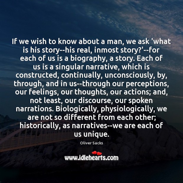 If we wish to know about a man, we ask ‘what is Image