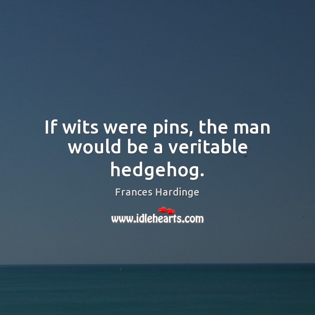 If wits were pins, the man would be a veritable hedgehog. Frances Hardinge Picture Quote