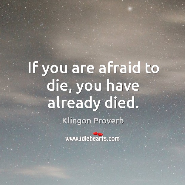 If you are afraid to die, you have already died. Klingon Proverbs Image