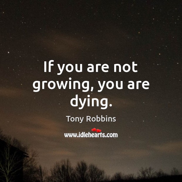 If you are not growing, you are dying. Image