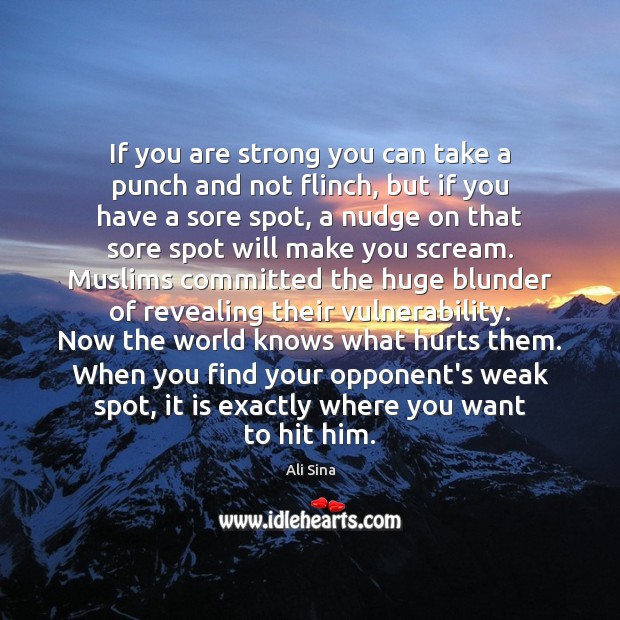 If you are strong you can take a punch and not flinch, Image