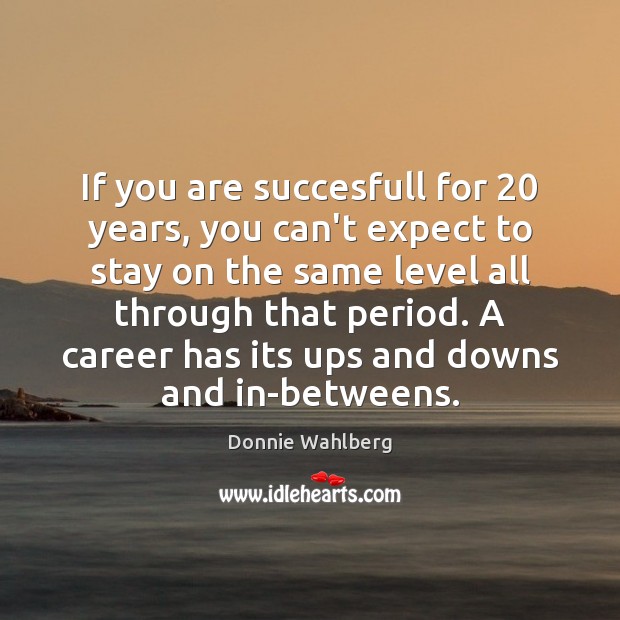 If you are succesfull for 20 years, you can’t expect to stay on Donnie Wahlberg Picture Quote