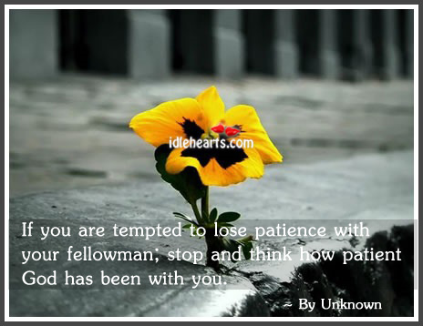 If you are tempted to lose patience Image