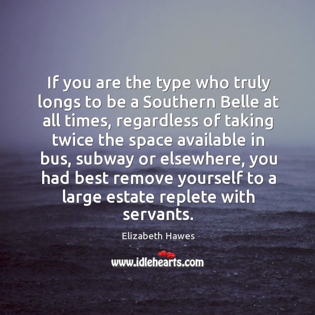 If you are the type who truly longs to be a Southern Elizabeth Hawes Picture Quote