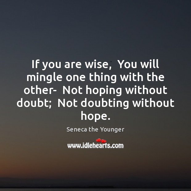 If you are wise,  You will mingle one thing with the other- Seneca the Younger Picture Quote