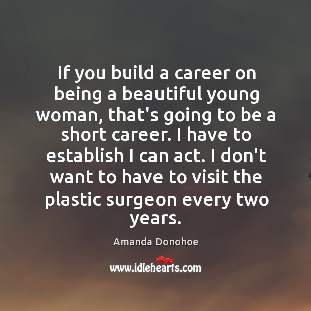 If you build a career on being a beautiful young woman, that’s Amanda Donohoe Picture Quote