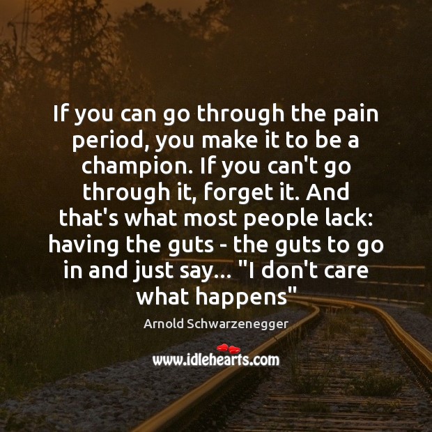 If you can go through the pain period, you make it to Arnold Schwarzenegger Picture Quote