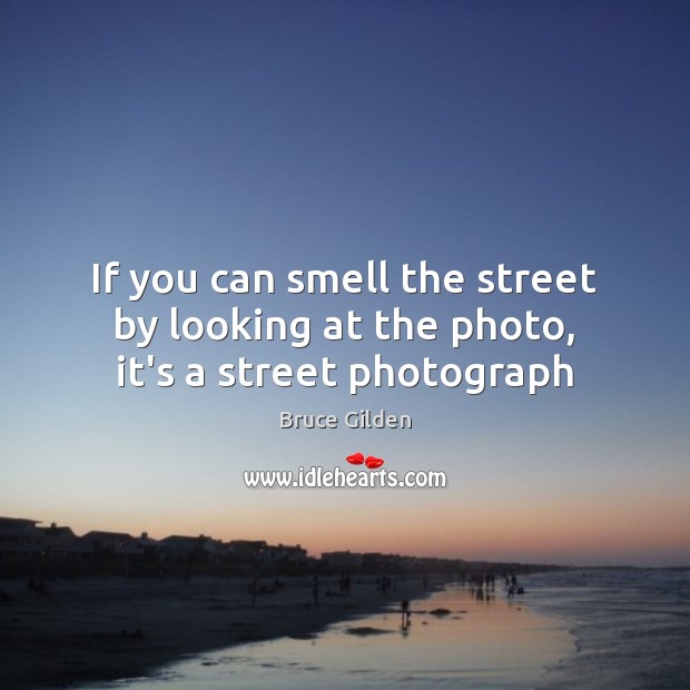 If you can smell the street by looking at the photo, it’s a street photograph Bruce Gilden Picture Quote