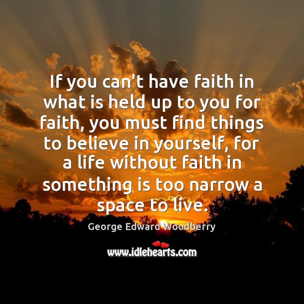 If you can’t have faith in what is held up to you George Edward Woodberry Picture Quote