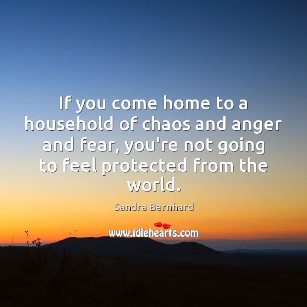 If you come home to a household of chaos and anger and Sandra Bernhard Picture Quote