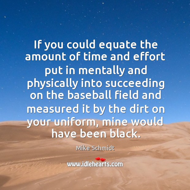 If you could equate the amount of time and effort put in mentally and physically into succeeding on the baseball Image