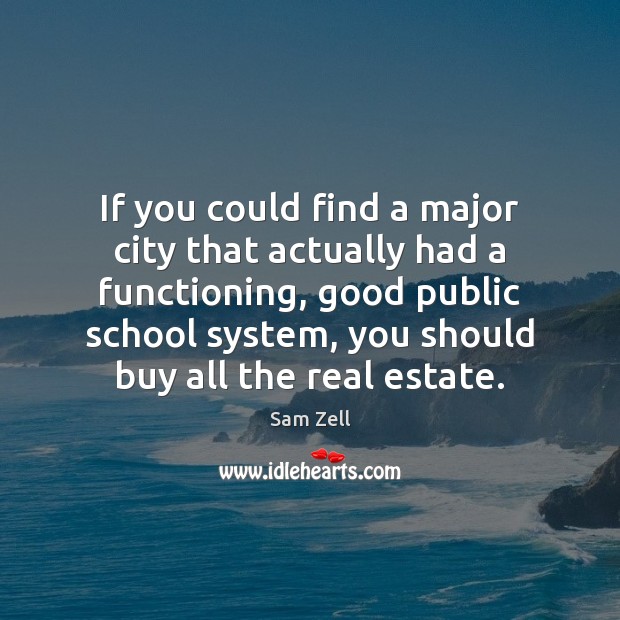If you could find a major city that actually had a functioning, Real Estate Quotes Image