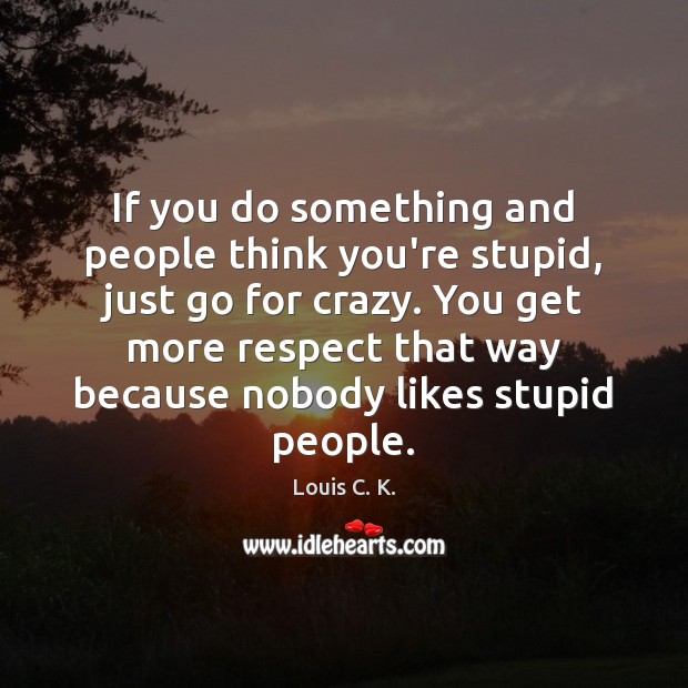 If you do something and people think you’re stupid, just go for Louis C. K. Picture Quote
