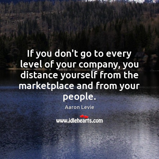 If you don’t go to every level of your company, you distance Aaron Levie Picture Quote